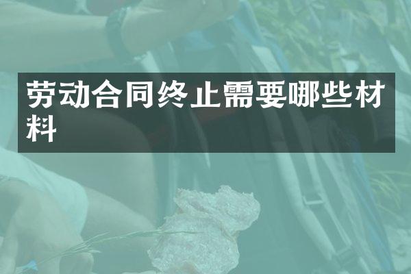 劳动合同终止需要哪些材料