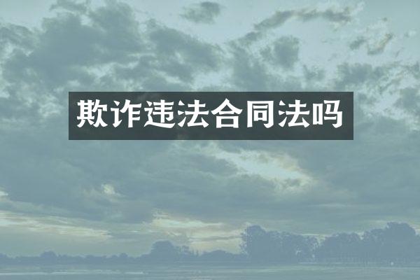 欺诈违法合同法吗