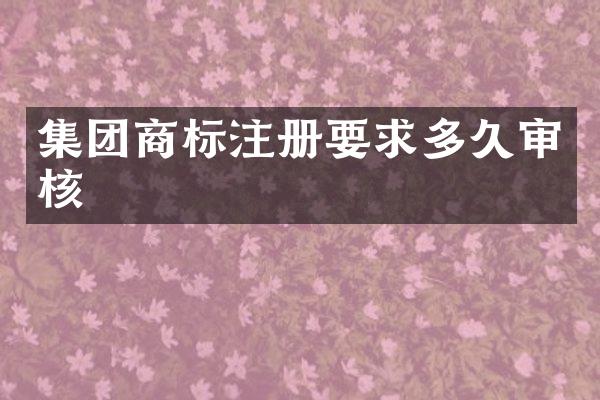 集团商标注册要求多久审核