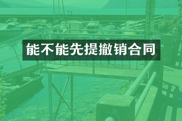 能不能先提撤销合同