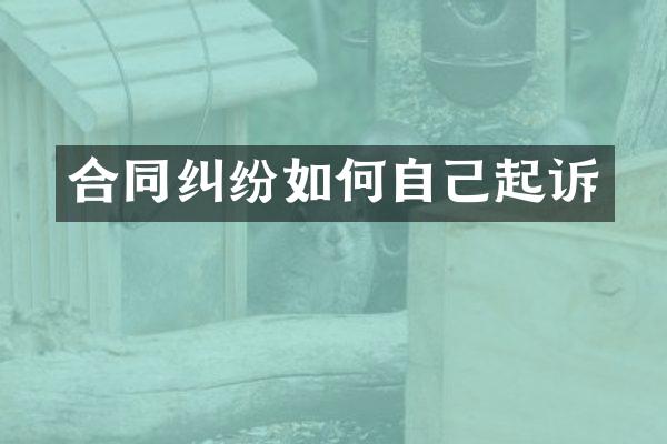 合同纠纷如何自己起诉