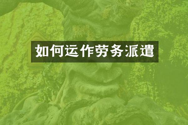 如何运作劳务派遣