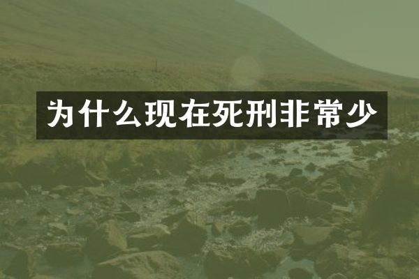 为什么现在死刑非常少
