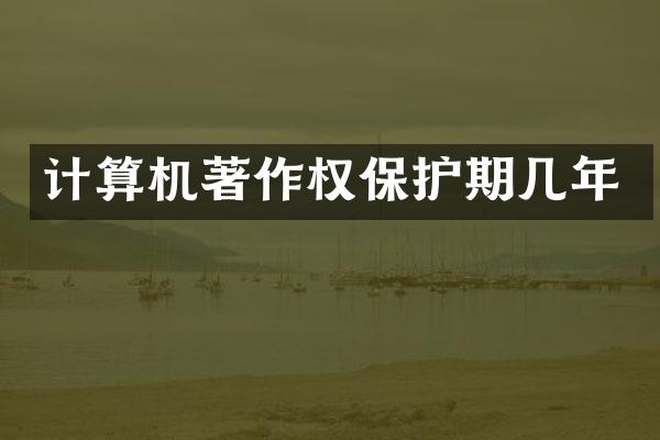 计算机著作权保护期几年