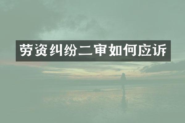 劳资纠纷二审如何应诉