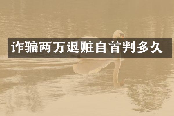 诈骗两万退赃自首判多久