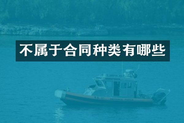 不属于合同种类有哪些