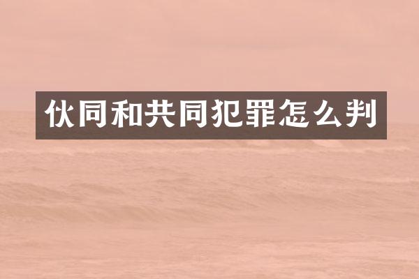 伙同和共同犯罪怎么判
