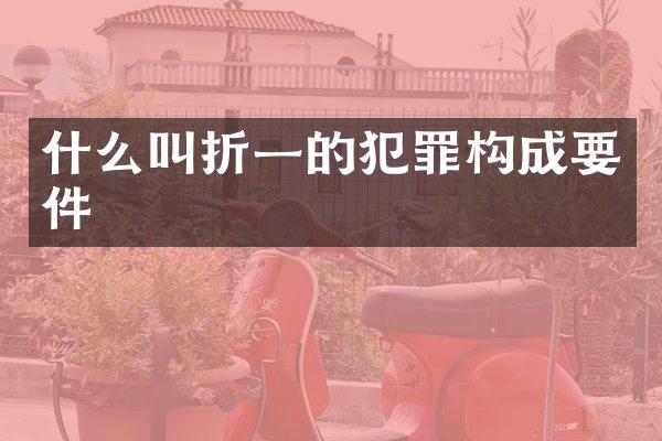 什么叫折一的犯罪构成要件