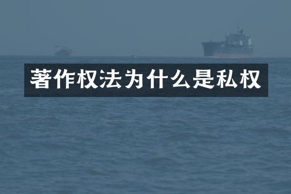 著作权法为什么是私权