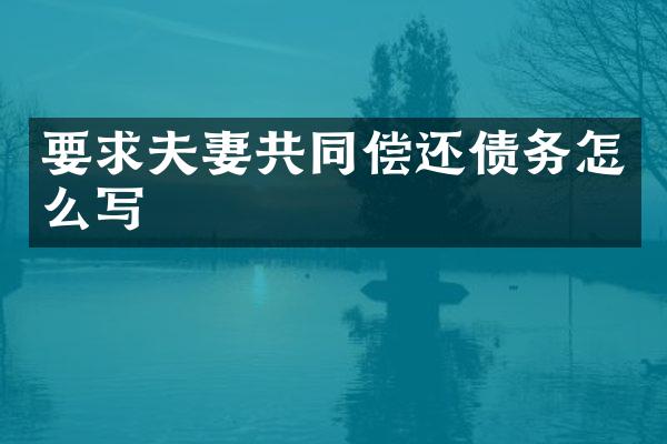 要求夫妻共同偿还债务怎么写