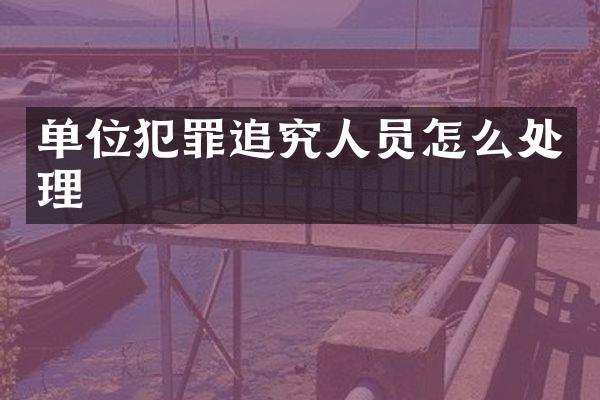 单位犯罪追究人员怎么处理