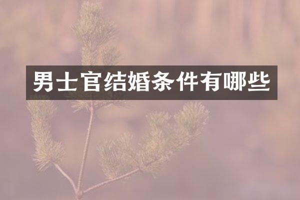男士官结婚条件有哪些