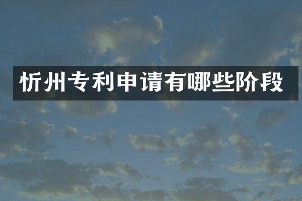 忻州专利申请有哪些阶段