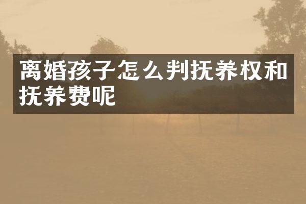 离婚孩子怎么判抚养权和抚养费呢