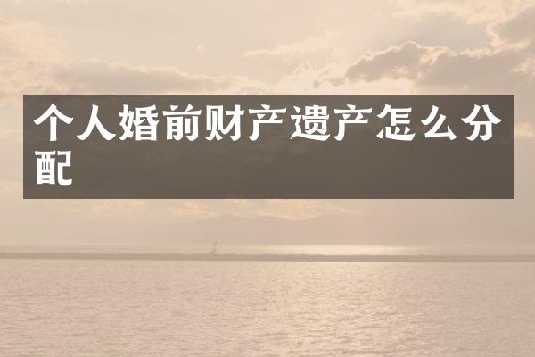 个人婚前财产遗产怎么分配