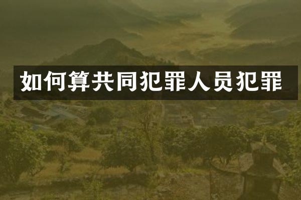 如何算共同犯罪人员犯罪