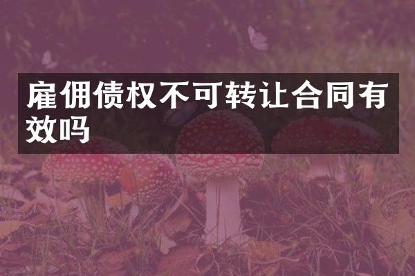雇佣债权不可转让合同有效吗