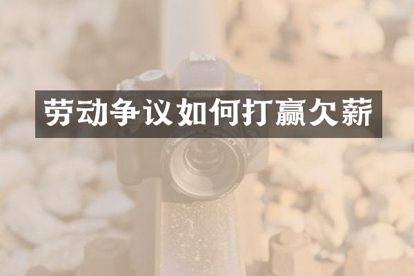 劳动争议如何打赢欠薪
