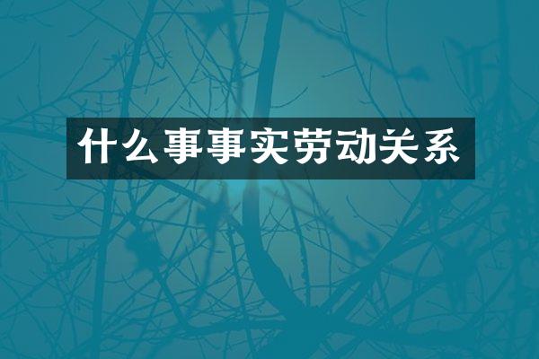 什么事事实劳动关系