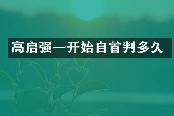 高启强一开始自首判多久
