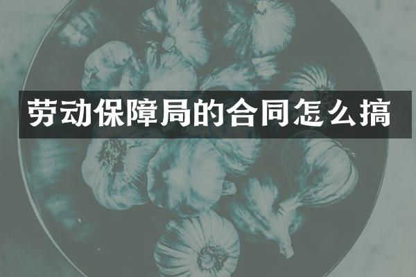 劳动保障局的合同怎么搞