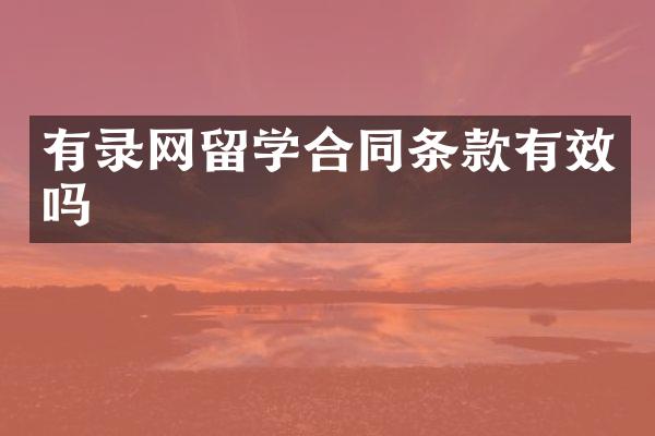 有录网留学合同条款有效吗