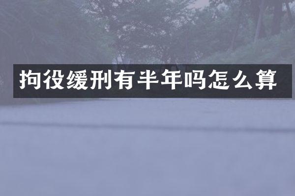 拘役缓刑有半年吗怎么算