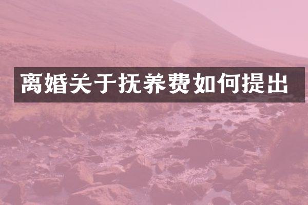 离婚关于抚养费如何提出