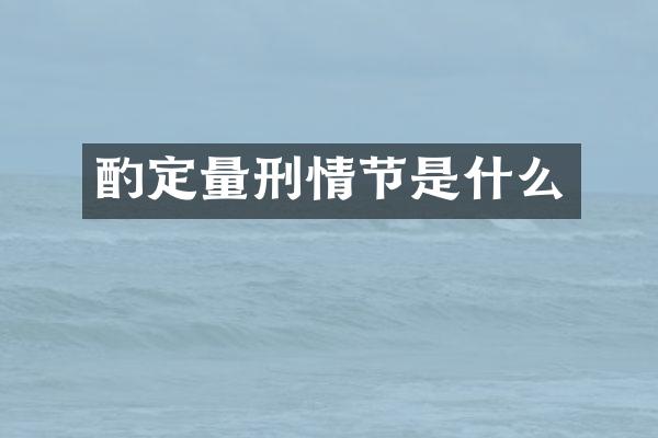 酌定量刑情节是什么