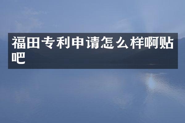 福田专利申请怎么样啊贴吧