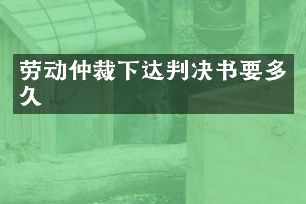 劳动仲裁下达判决书要多久