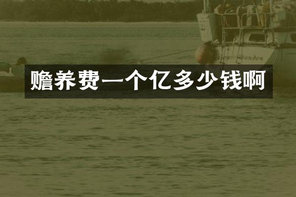 赡养费一个亿多少钱啊
