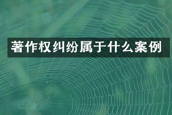 著作权纠纷属于什么案例