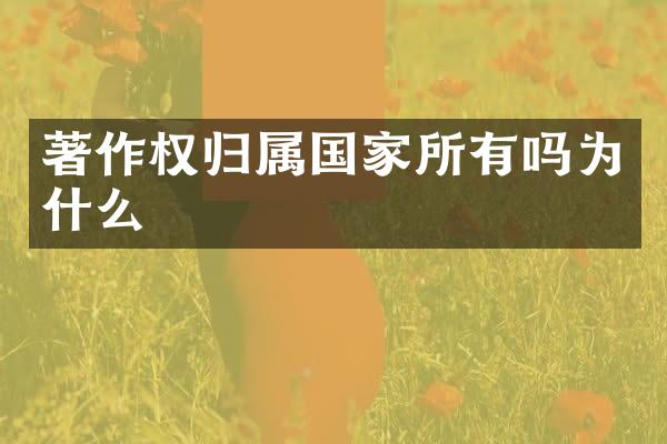 著作权归属国家所有吗为什么