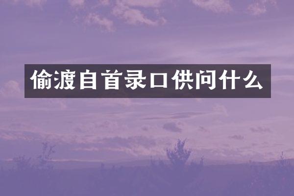 偷渡自首录口供问什么