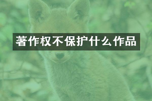 著作权不保护什么作品