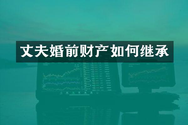 丈夫婚前财产如何继承