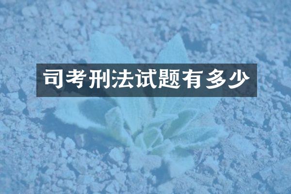 司考刑法试题有多少