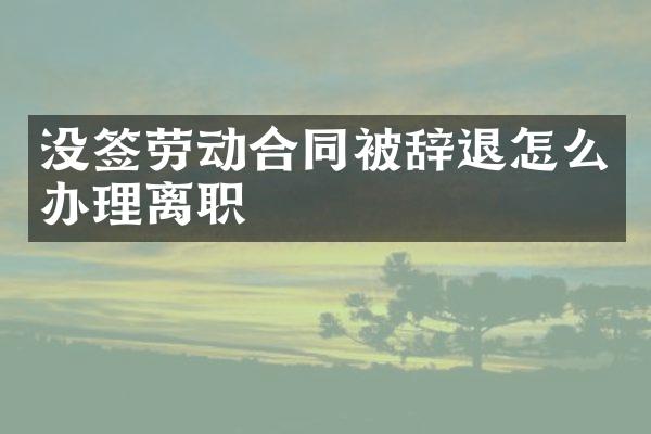 没签劳动合同被辞退怎么办理离职