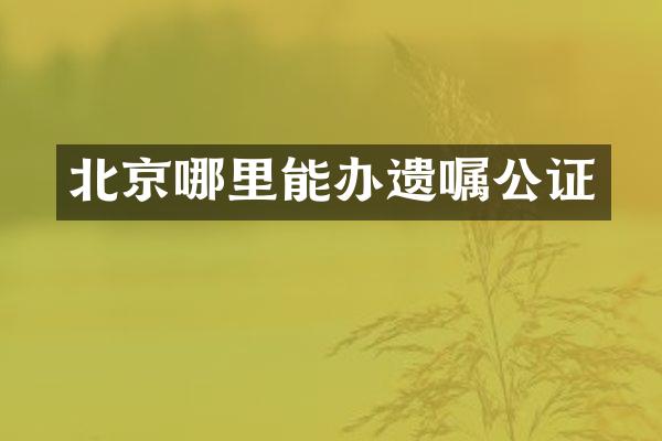北京哪里能办遗嘱公证
