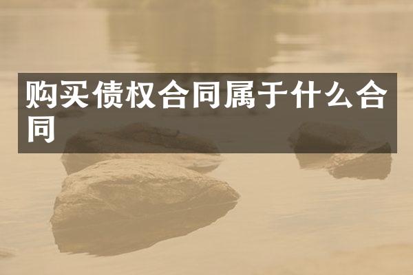 购买债权合同属于什么合同