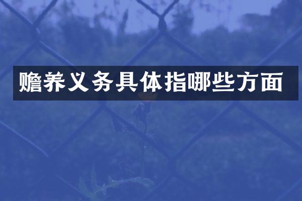 赡养义务具体指哪些方面