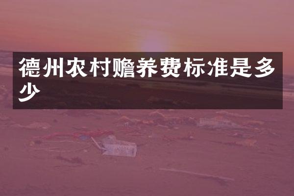 德州农村赡养费标准是多少