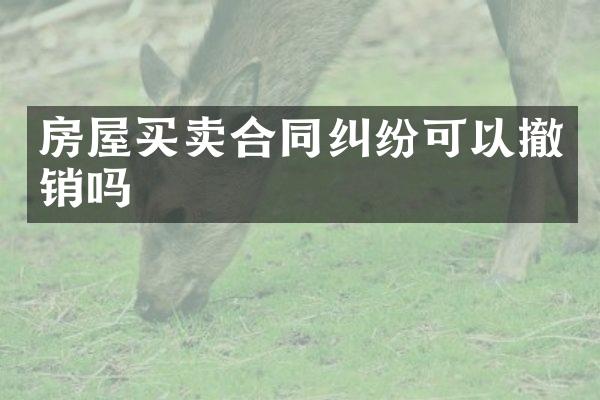 房屋买卖合同纠纷可以撤销吗