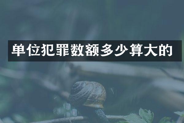 单位犯罪数额多少算大的