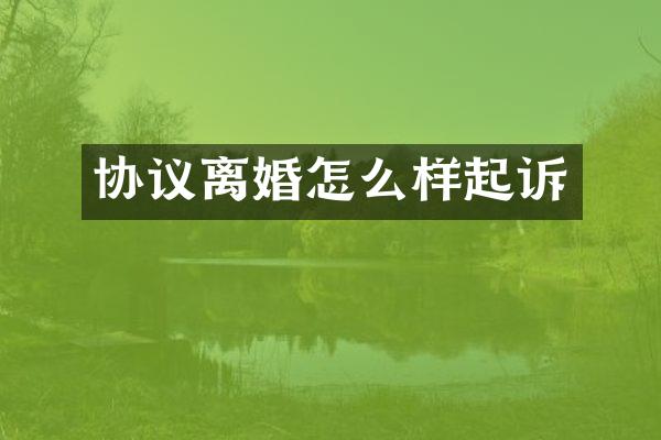 协议离婚怎么样起诉