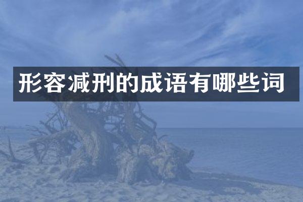 形容减刑的成语有哪些词