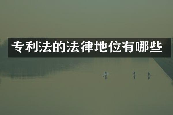 专利法的法律地位有哪些
