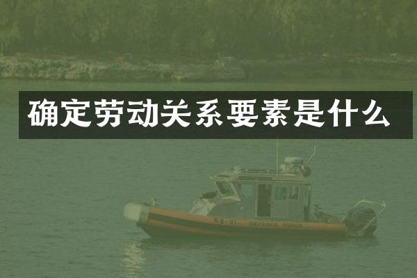 确定劳动关系要素是什么
